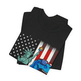 Liberty T-Rex American Flag 4th of July T‑Shirt