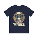'Merica Cat Cowboy 4th of July T‑Shirt