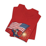Patriotic George Washington Riding Shark 4th of July T‑Shirt