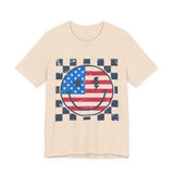 American Flag Smiley 4th of July T‑Shirt