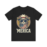 'Merica Cat Cowboy 4th of July T‑Shirt