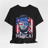 'Merica! Patriotic Abraham Lincoln 4th of July T‑Shirt