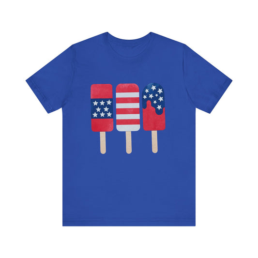 American Flag Ice Pop 4th of July T‑Shirt