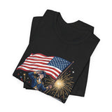 Patriotic George Washington Riding Shark 4th of July T‑Shirt
