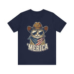 'Merica Cowboy Cat 4th of July T‑Shirt