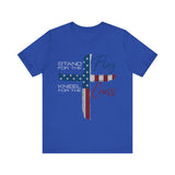 Stand for the Flag, Kneel for the Cross 4th of July T‑Shirt