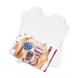 Patriotic Golden Retriever 4th of July T‑Shirt