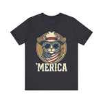 'Merica Cat Cowboy 4th of July T‑Shirt