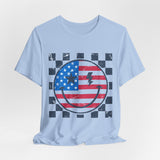American Flag Smiley 4th of July T‑Shirt