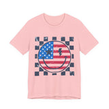 American Flag Smiley 4th of July T‑Shirt