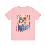 Patriotic Golden Retriever 4th of July T‑Shirt