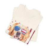 Patriotic Golden Retriever 4th of July T‑Shirt