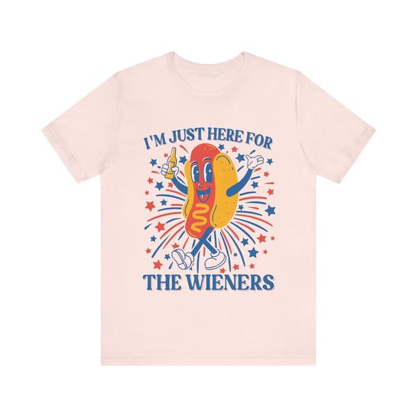 I'm Just Here for the Wieners Hot Dog 4th of July T‑Shirt