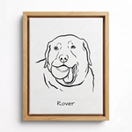 Custom One Pet Line Drawing Portrait Framed