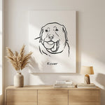 Custom One Pet Line Drawing Portrait