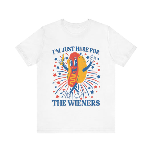 I'm Just Here for the Wieners Hot Dog 4th of July T‑Shirt