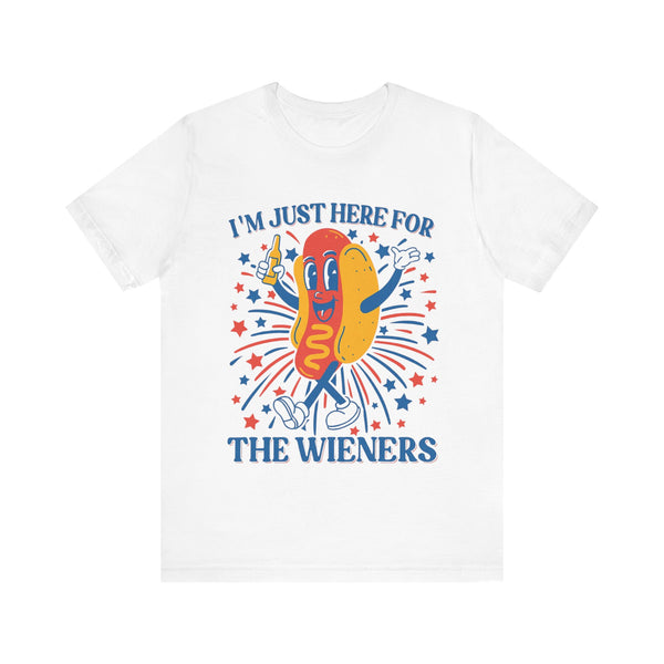 I'm Just Here for the Wieners Hot Dog 4th of July T‑Shirt