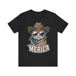 'Merica Cowboy Cat 4th of July T‑Shirt