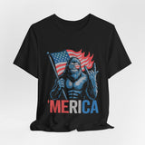 'MERICA Bigfoot Flag 4th of July T‑Shirt