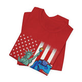 Liberty T-Rex American Flag 4th of July T‑Shirt