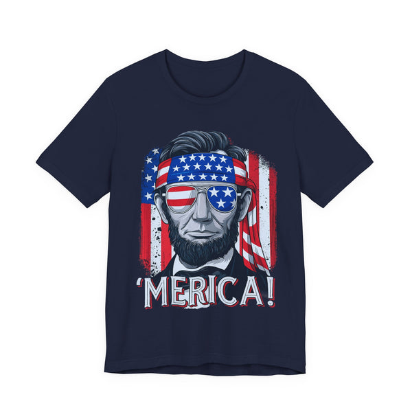 'Merica! Patriotic Abraham Lincoln 4th of July T‑Shirt