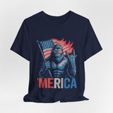 'MERICA Bigfoot Flag 4th of July T‑Shirt