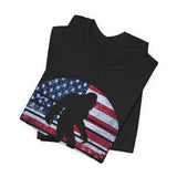 American Flag Bigfoot 4th of July T‑Shirt