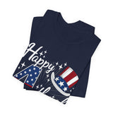 4th of July T-Shirt - "Happy 4th of July" Patriotic USA Independence Day Tee