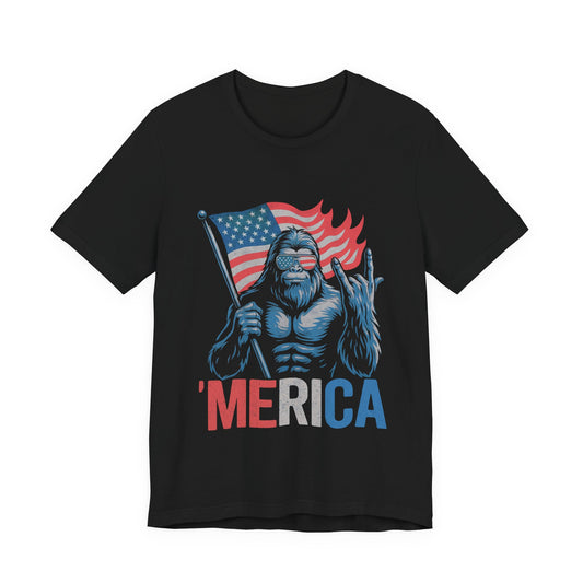 'MERICA Bigfoot Flag 4th of July T‑Shirt