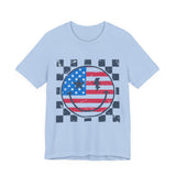American Flag Smiley 4th of July T‑Shirt