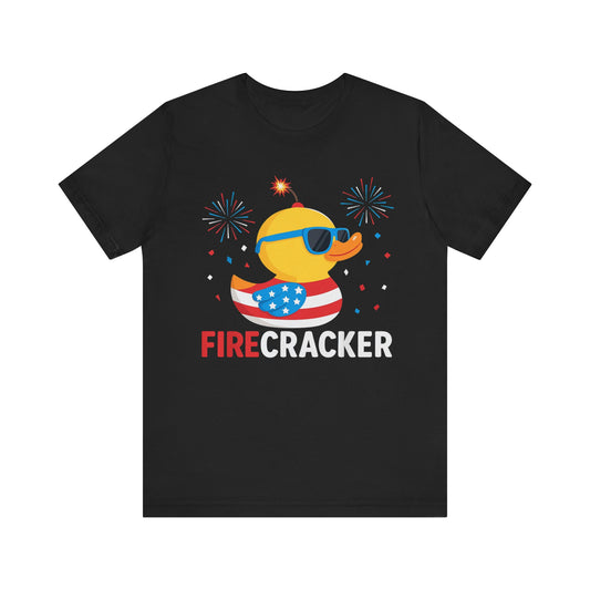 Firecracker Duck Patriotic 4th of July T‑Shirt