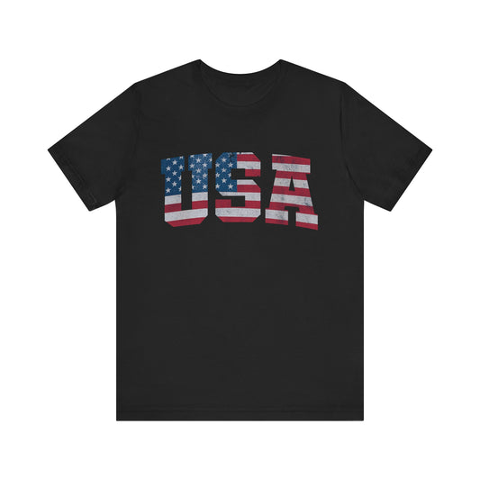 USA Flag Graphic 4th of July T‑Shirt
