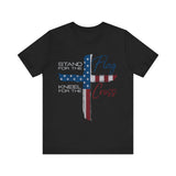 Stand for the Flag, Kneel for the Cross 4th of July T‑Shirt