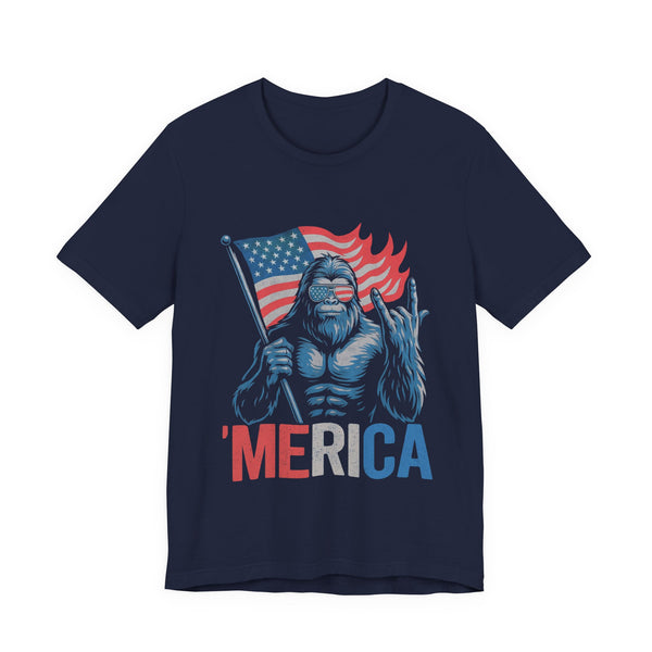 'MERICA Bigfoot Flag 4th of July T‑Shirt