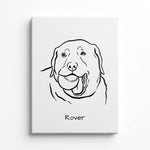 Custom One Pet Line Drawing Portrait