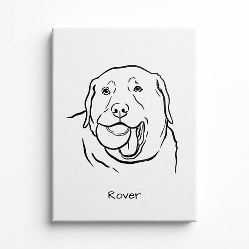 Custom One Pet Line Drawing Portrait