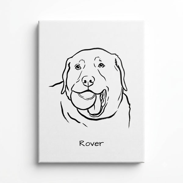 Custom One Pet Line Drawing Portrait
