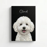 Custom Pet Canvas Portrait with Name