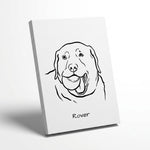 Custom One Pet Line Drawing Portrait
