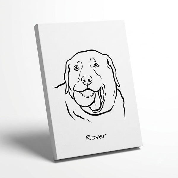 Custom One Pet Line Drawing Portrait